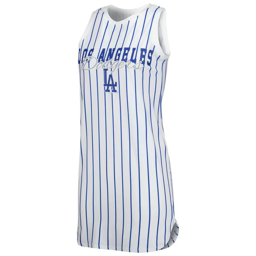 ドジャース レディース シャツ ノースリーブ Dodgers Pinstripe