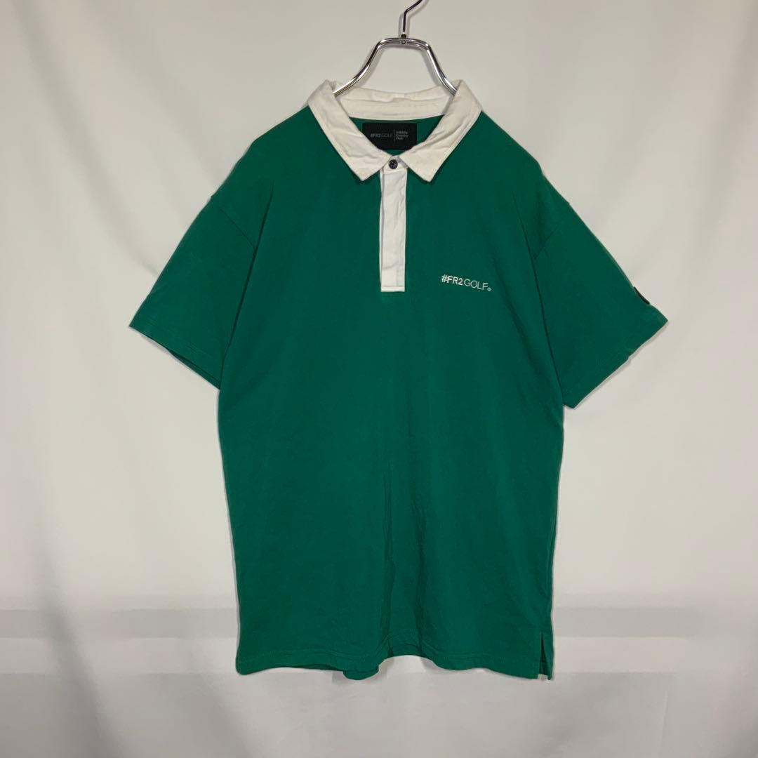 【希少】 FR2 golf ポロシャツ　グリーン×ホワイトカラー