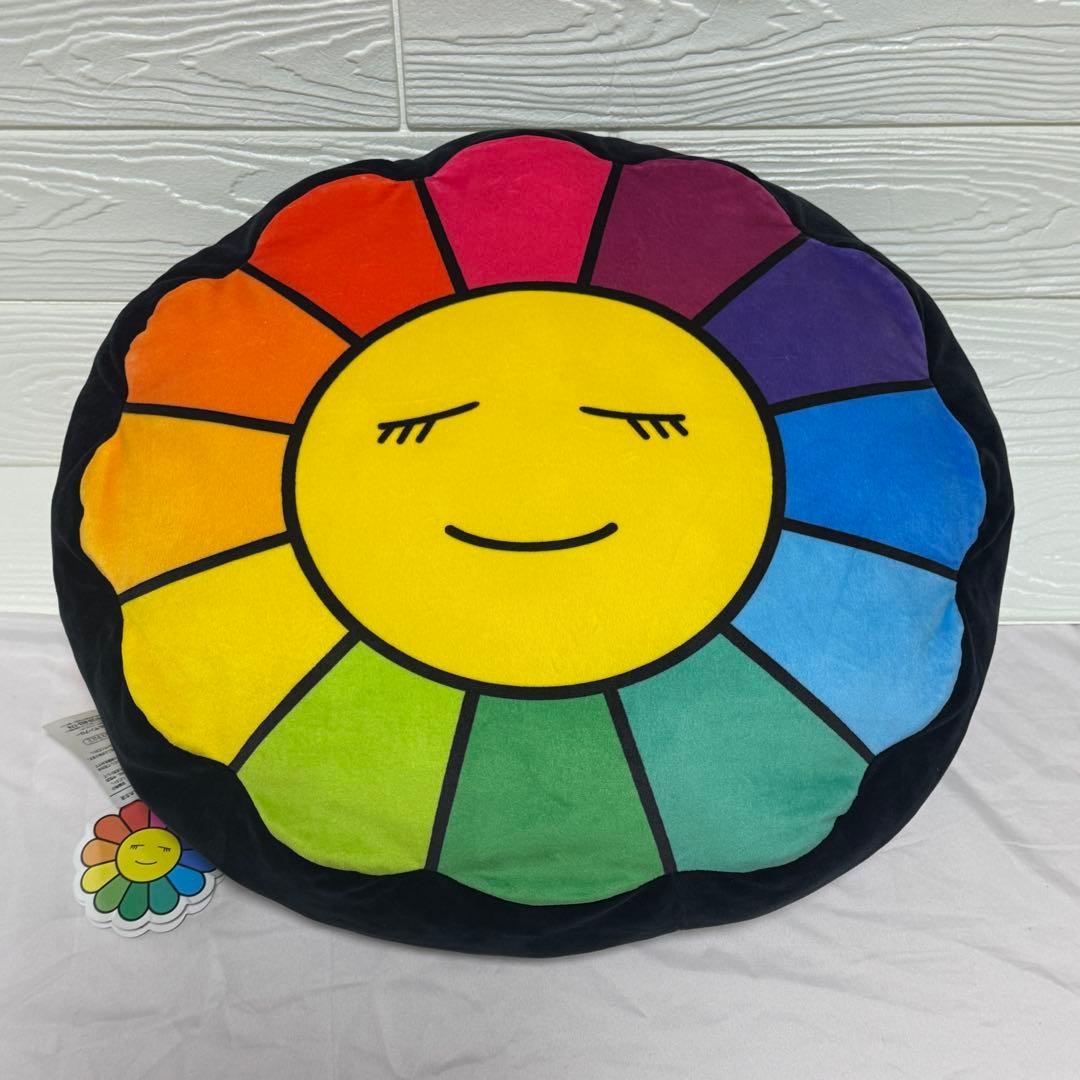 【美品】 カイカイキキ 村上隆　金たろアメ風クッション　40cm アゲ花