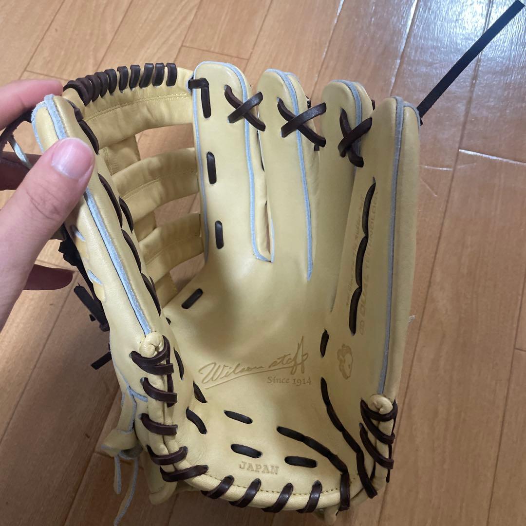 Wilson 野球グローブ クリーム色 D8 軟式用　外野