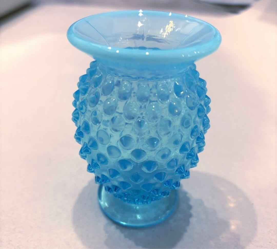 フェントン ブルーオパールセント ボブネイル 花瓶 フラワーベース