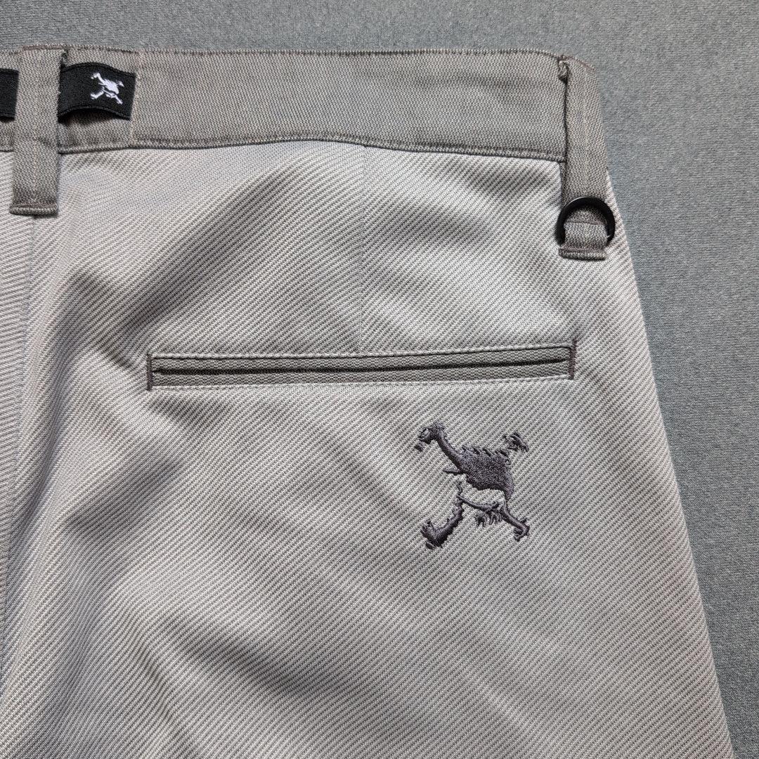 【美品】オークリーゴルフ　スカルロゴタックパンツ　グレー　32インチ