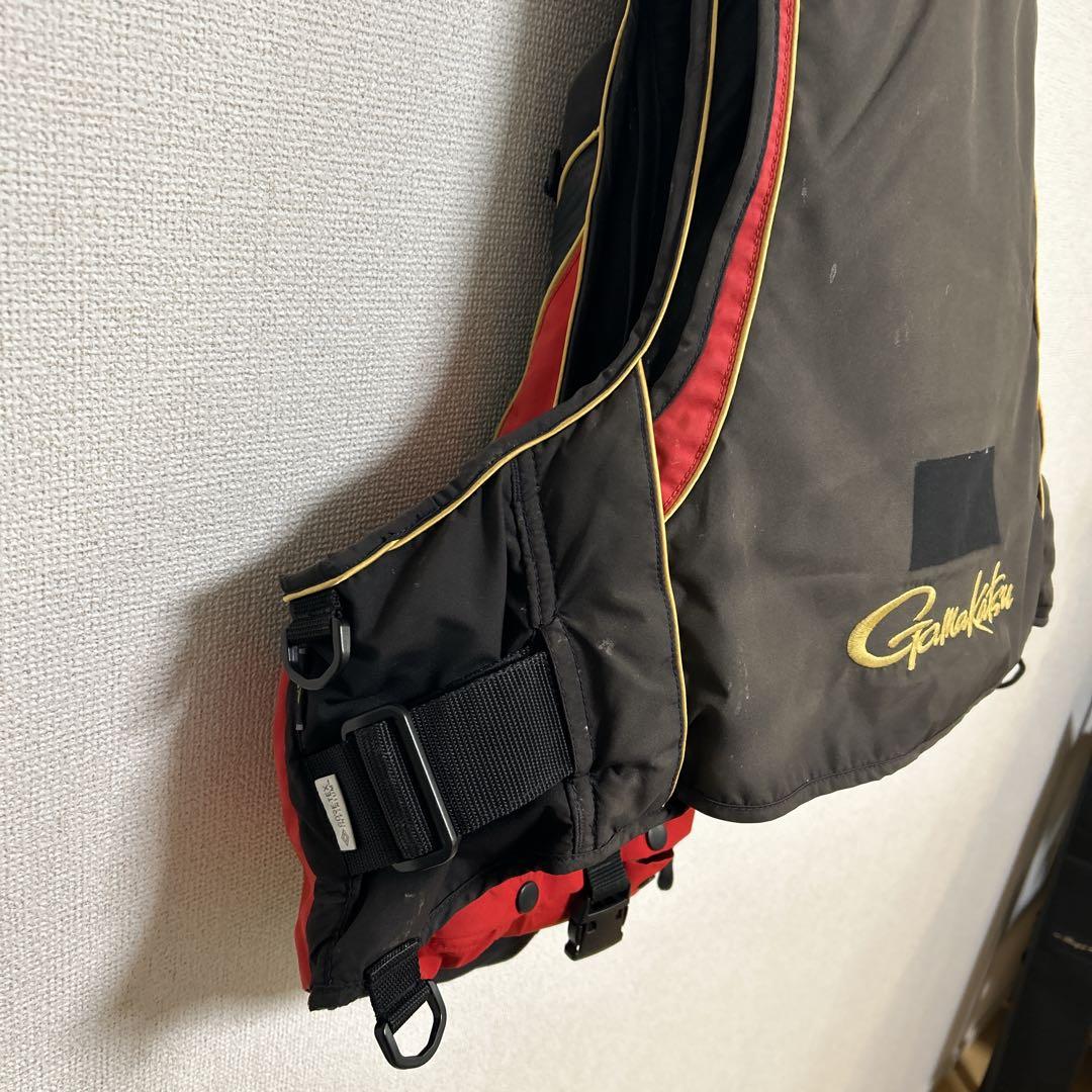 がまかつウィンドストッパー フローティングベスト GM-2192 レッドブラック