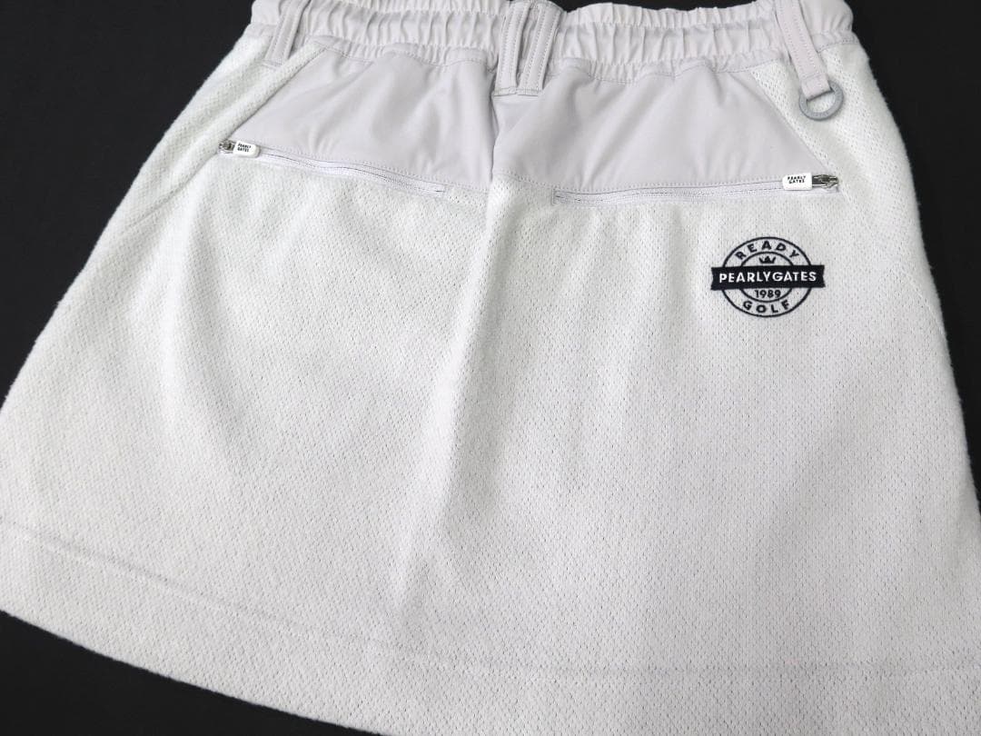 新品●パーリーゲイツ●撥水 防風　メッシュインレー起毛スカート　ライトグレー/M
