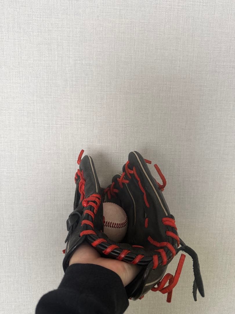 asics NEOREVIVE 軟式グローブ 黒/赤