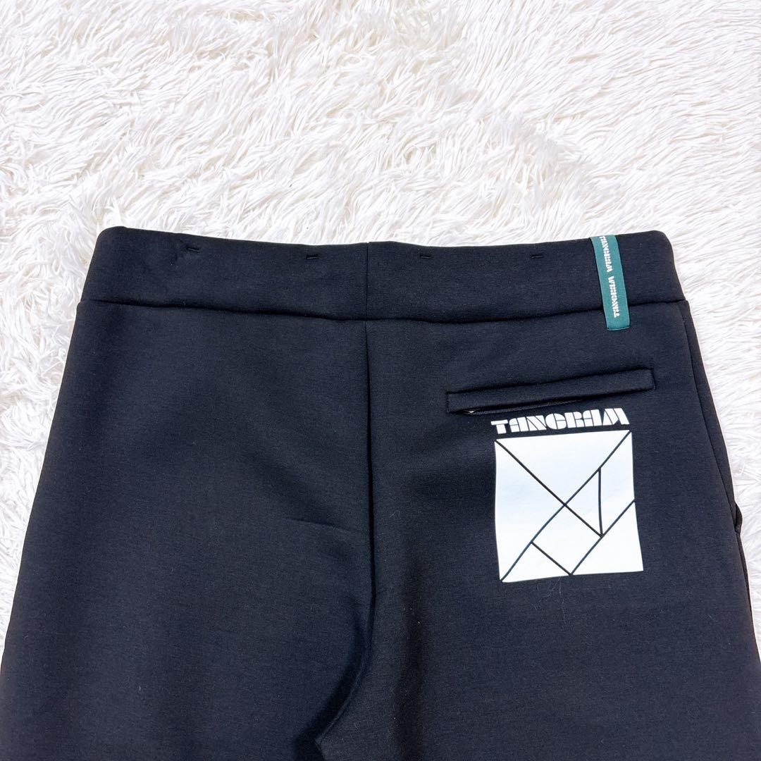 極美品 タングラム パンツ Lサイズ ロゴ ダンボール ニット スウェット 黒