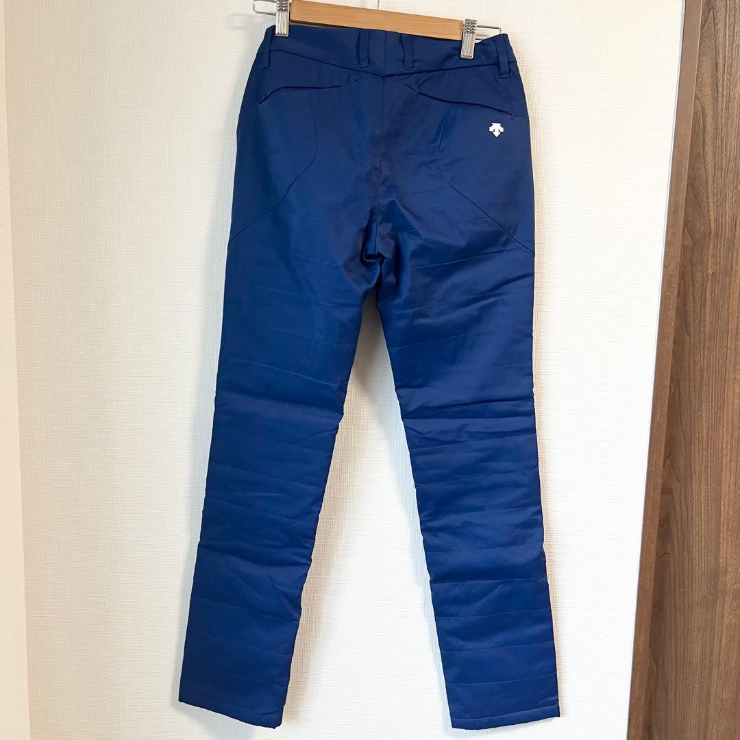 【美品】デサントゴルフ 中綿 パンツ S ネイビー 紺 レディース 防寒
