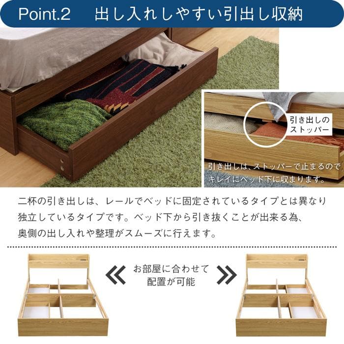 【R】セミダブル　マットレスなし【収納あり】 送料込み！【ホワイト】