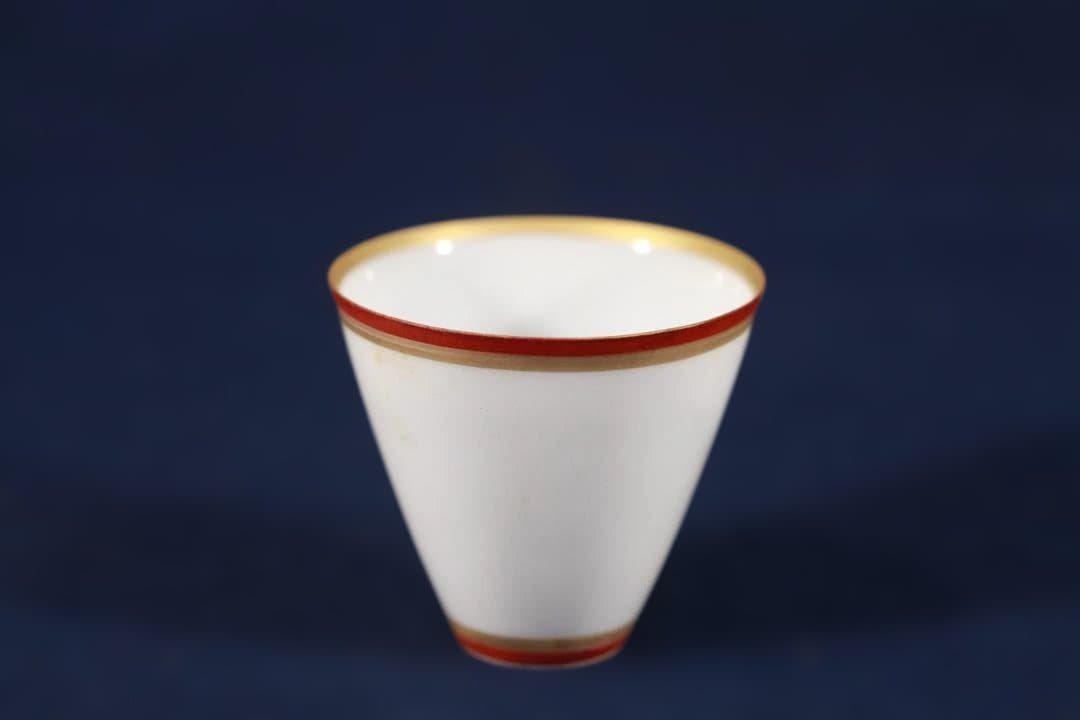 699　古伊万里金赤輪線文様盃　無傷美品　明治