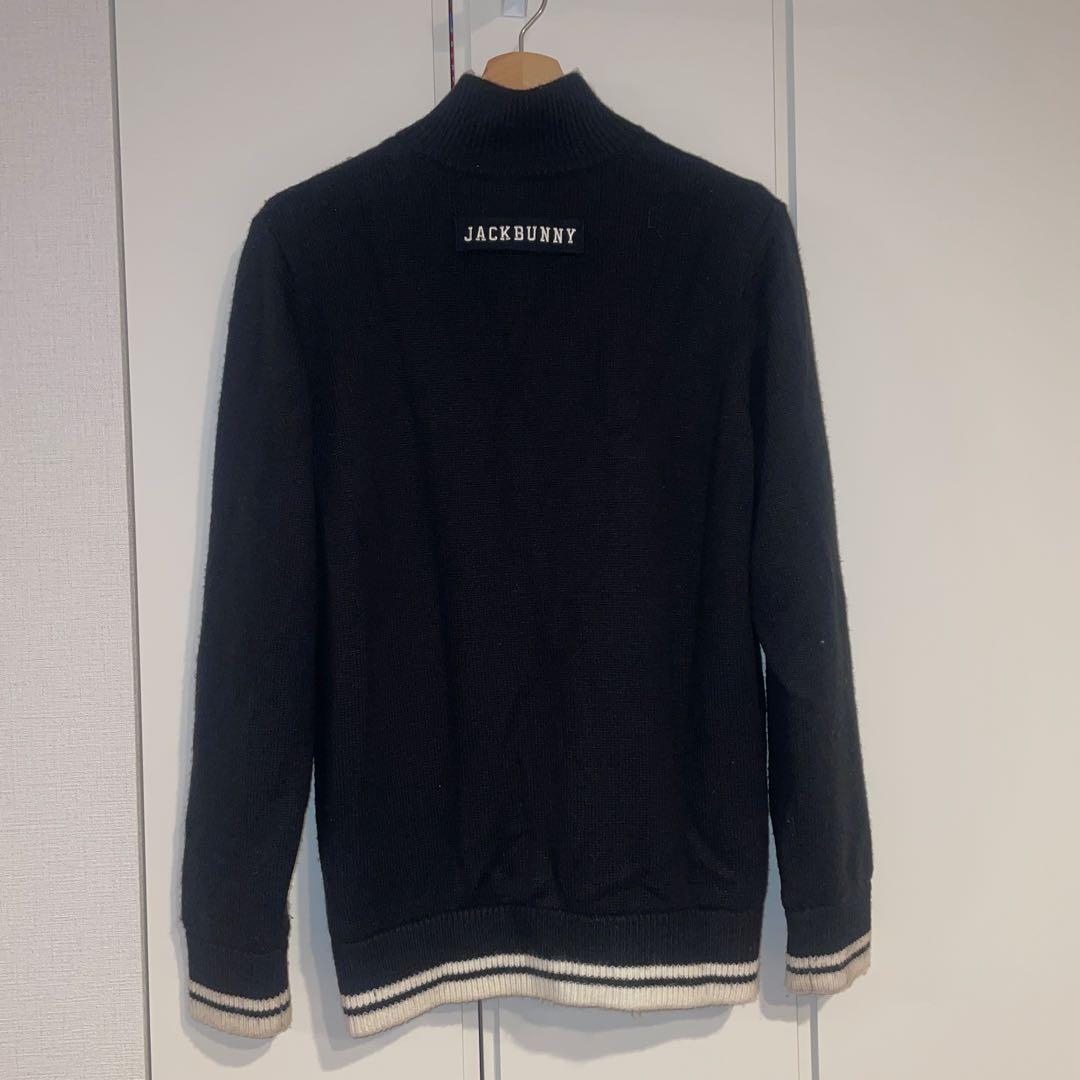 【美品】JACKBUNNY ブラック 黒 ジップアップニットジャケット