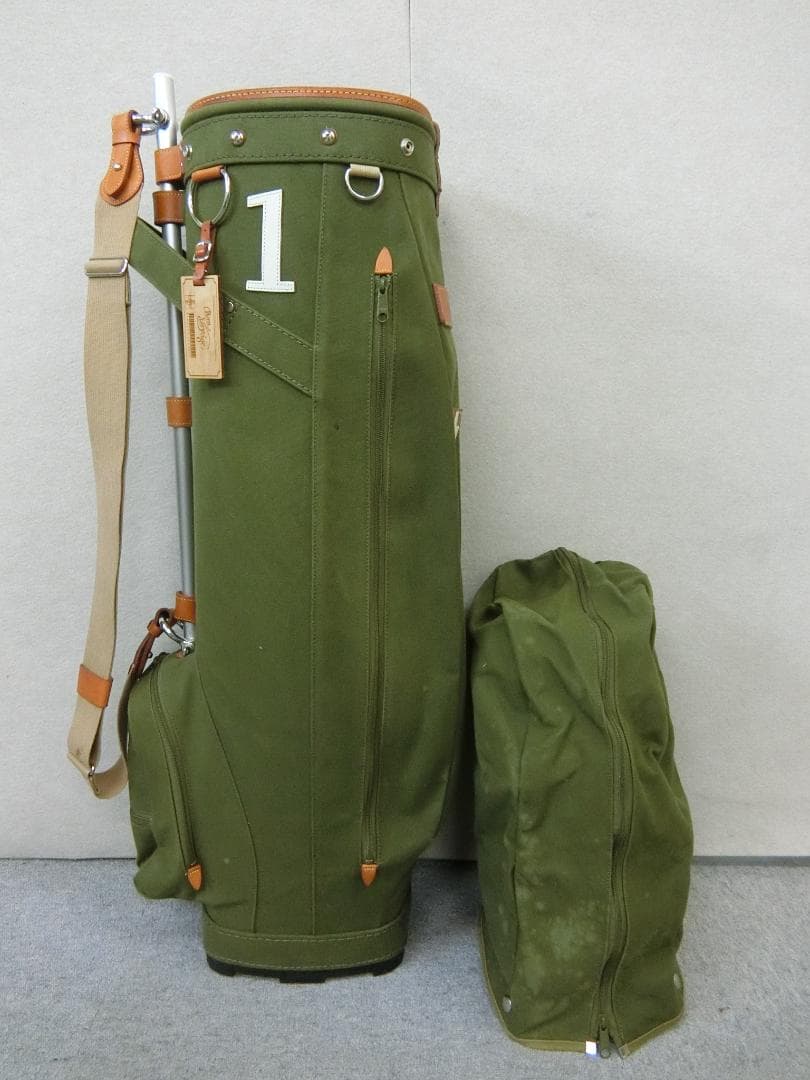 b382 木の庄帆布 Bon Voyage カーキ パイプキャディバッグ