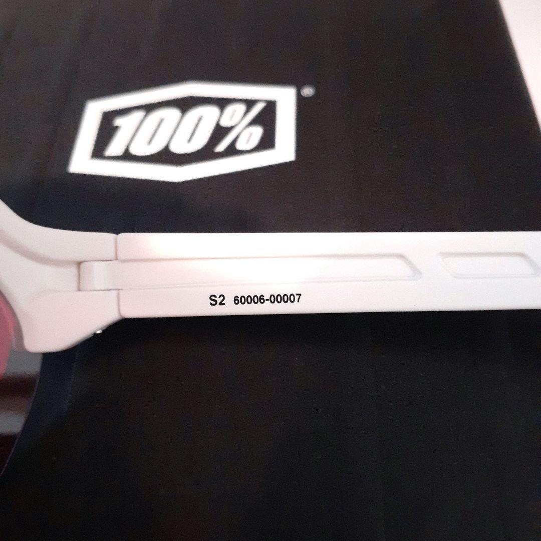 100% S2 ホワイト レッド ワンハンドレッド サングラス