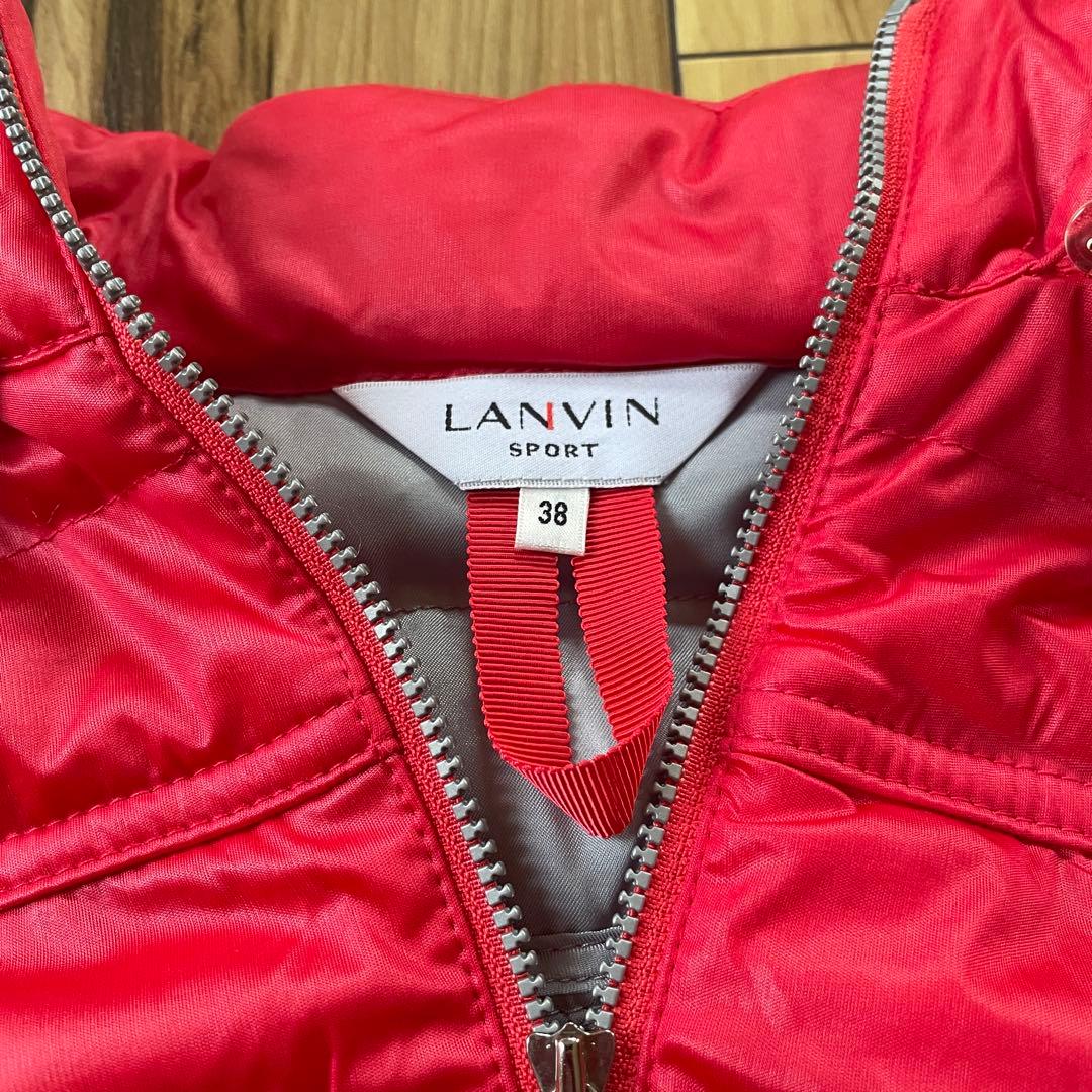 LANVIN sport レディース ゴルフ用フード付きロングダウンベスト