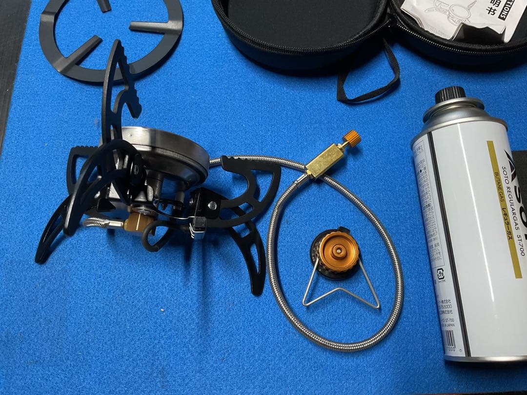 回転折りたたみ式・分離方式ガスストーブ遠赤外線コンロ新品未使用セット品