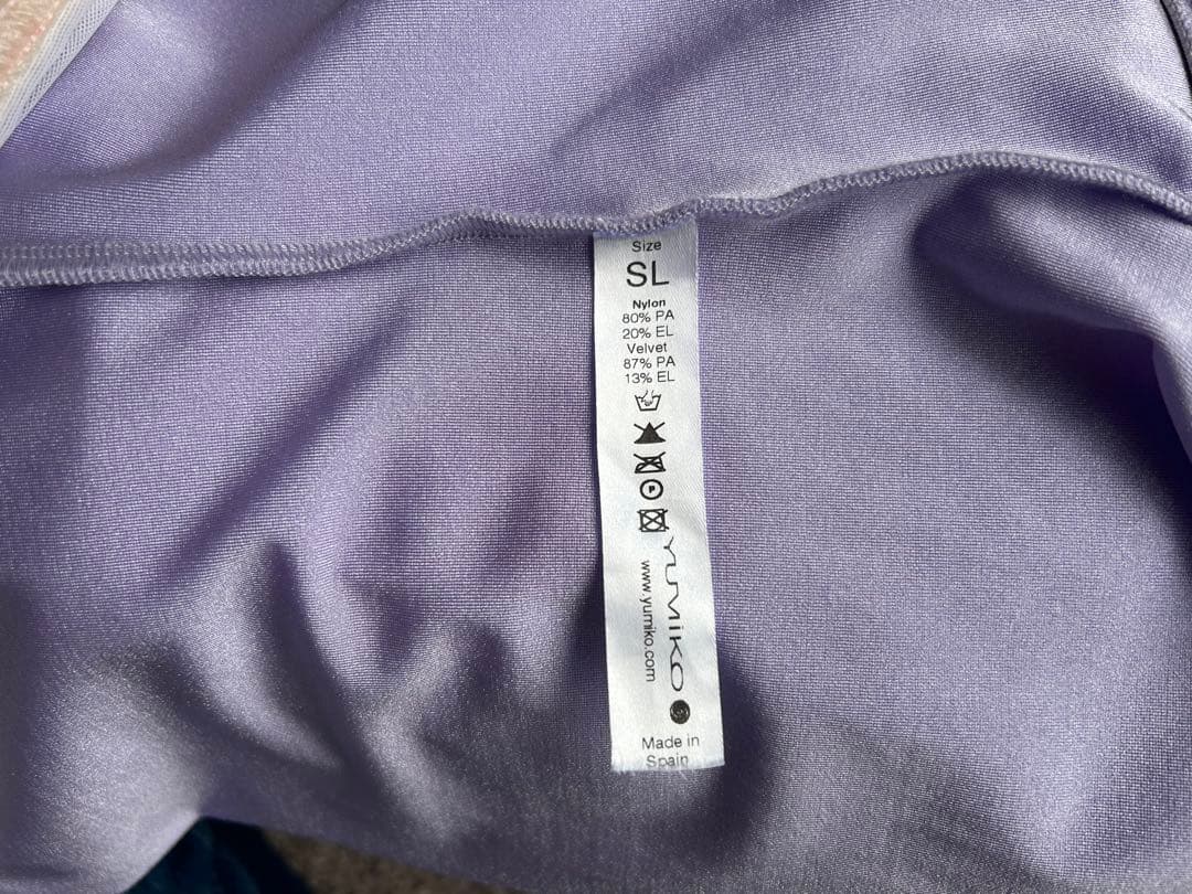 YUMIKO レオタードSL オーダー 薄紫 ベロア スペイン製