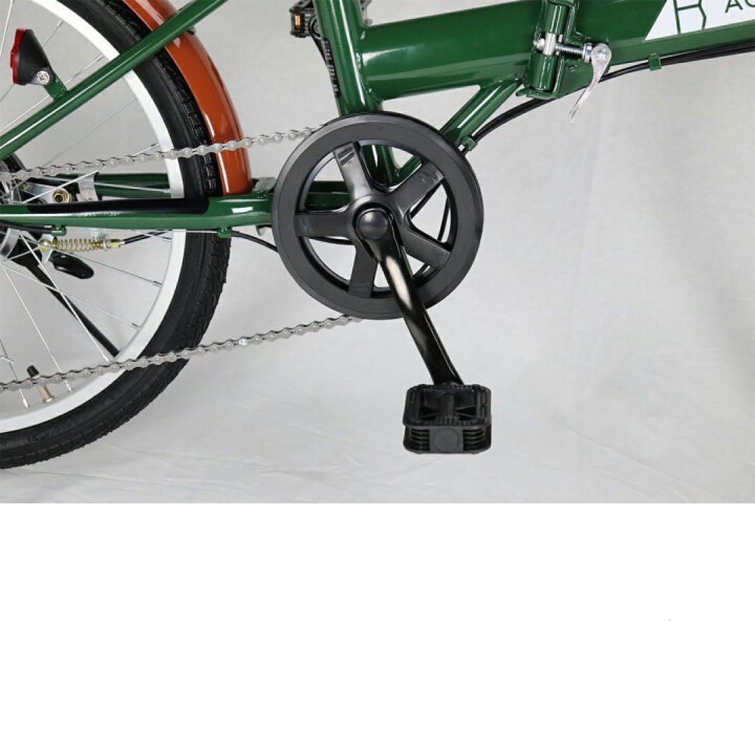 新品　イエロー　20インチ 折りたたみ 自転車 シマノ 6段変速 鍵 カゴ