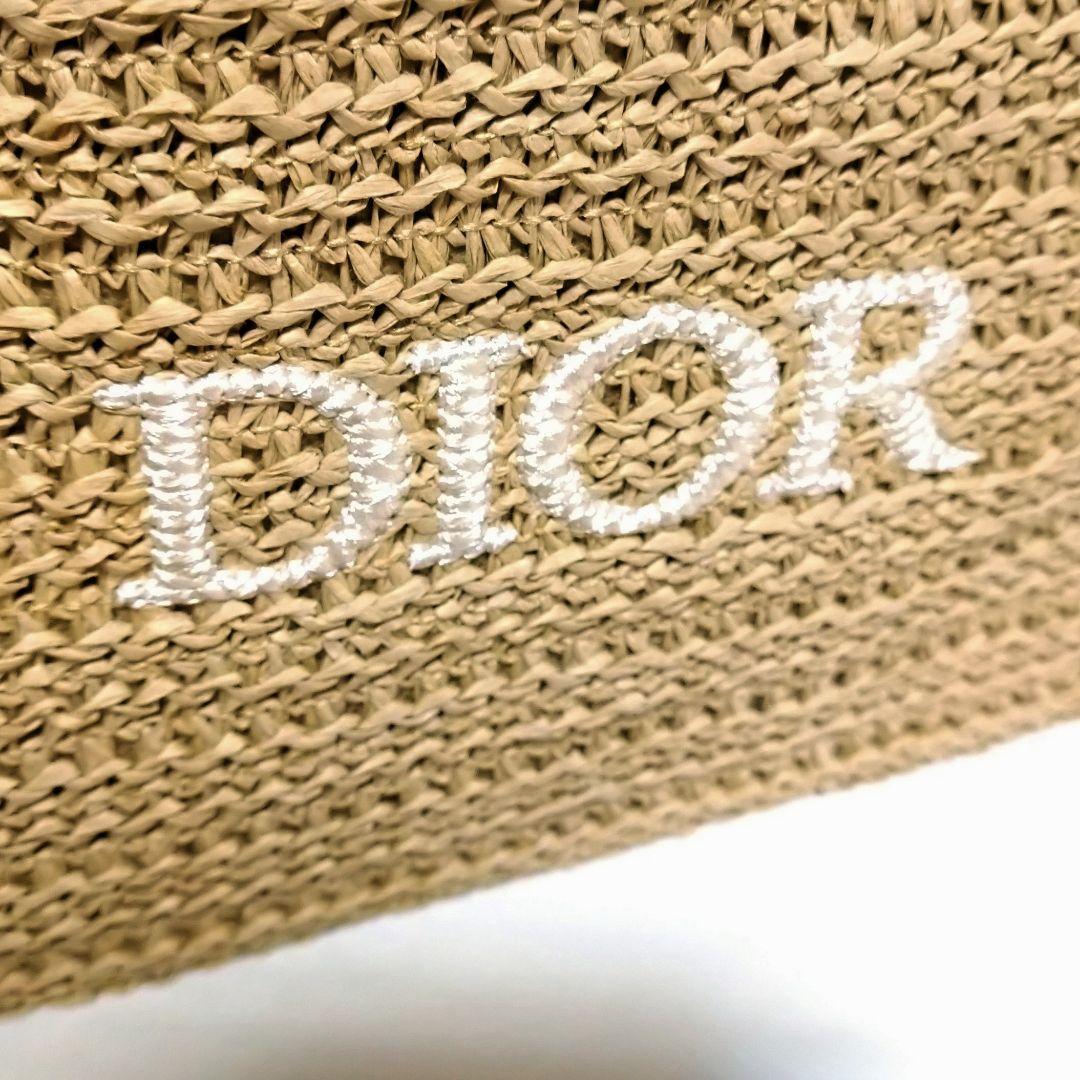 ディオール ラフィア ストロー 刺繍ロゴ チェーン ショルダー ポーチ