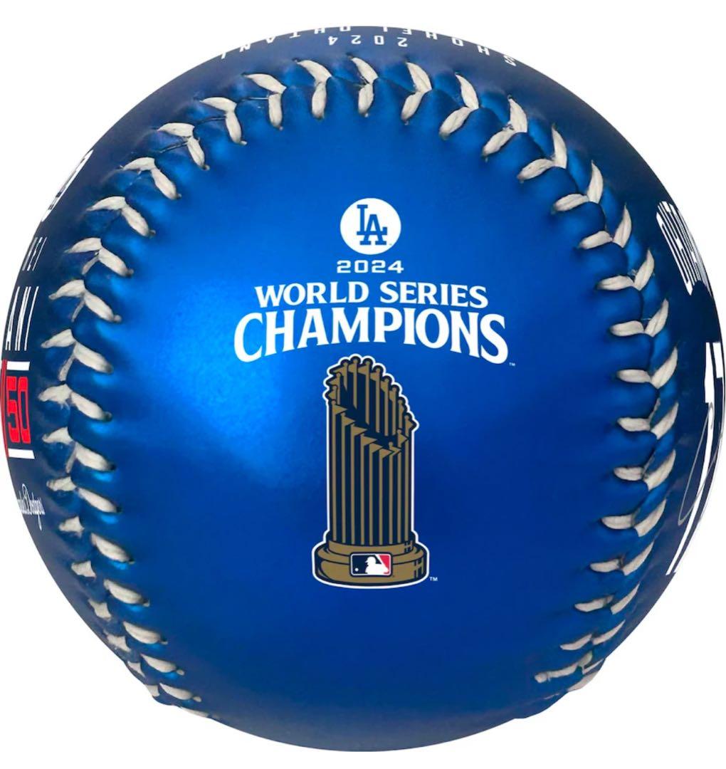 【新品】ドジャース大谷2024 50/50 MVP WS優勝記念ボール　ブルー