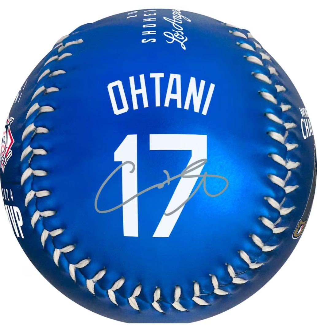 【新品】ドジャース大谷2024 50/50 MVP WS優勝記念ボール　ブルー