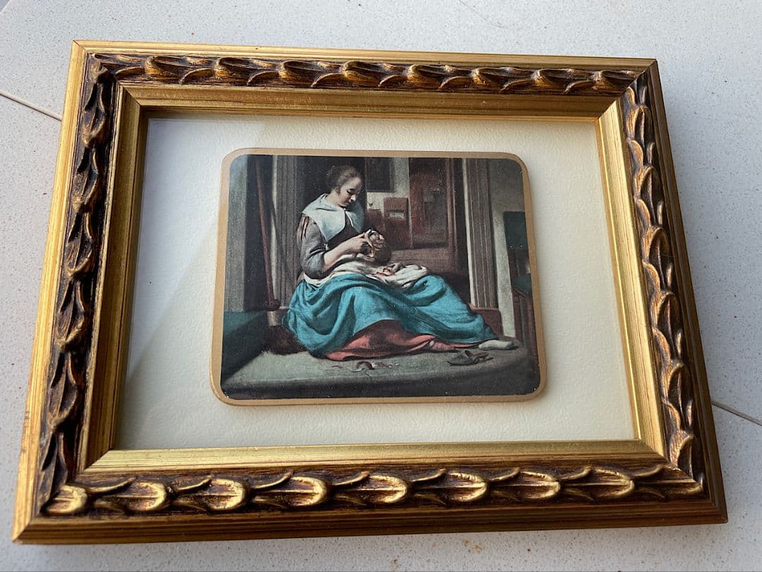 日曜日まで特別価格　17世紀　オランダ　額装絵画　ピーテル　デ　ホーホ　3枚組