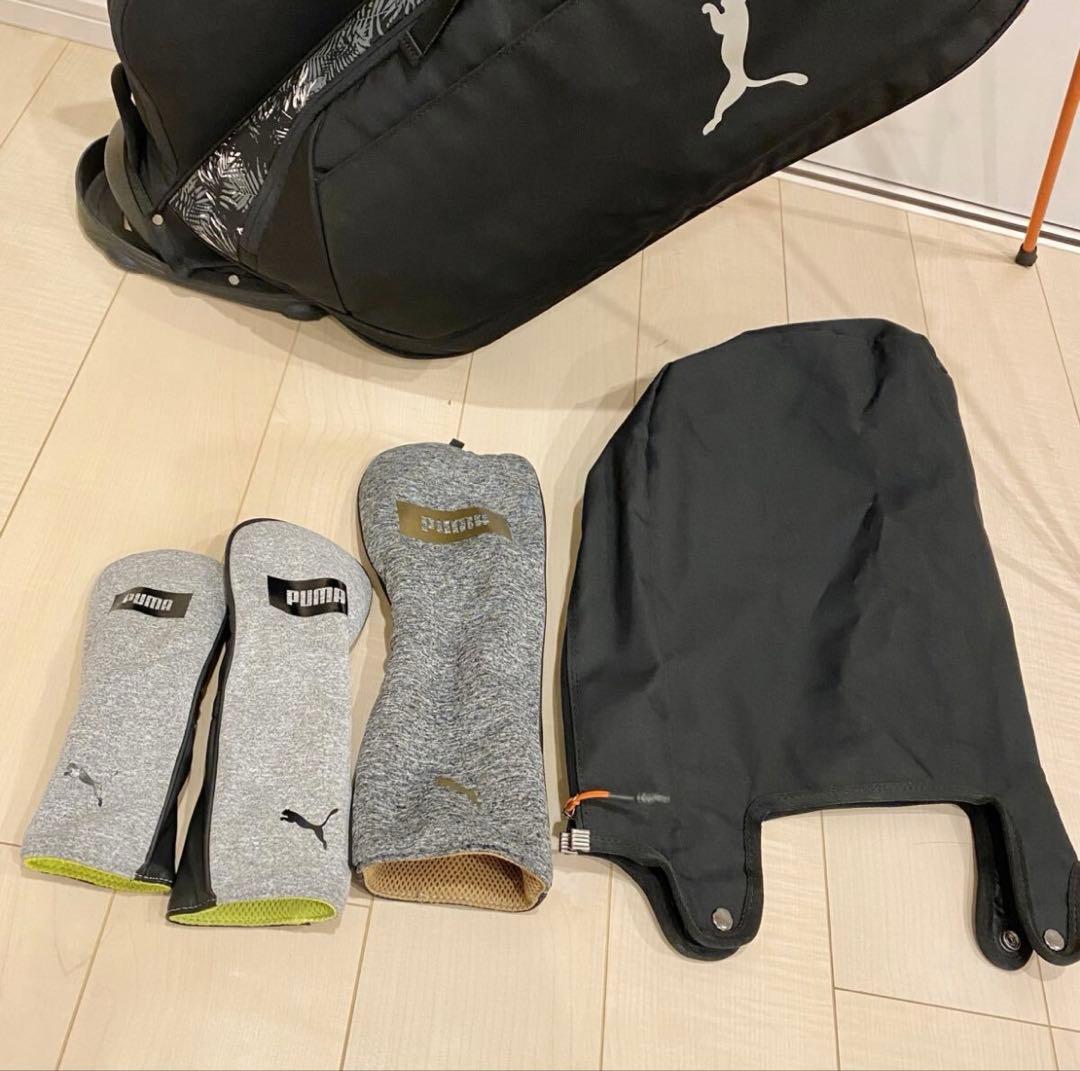 PUMA キャディバッグ スタンド式 ブラック ヘッドカバー付 軽量