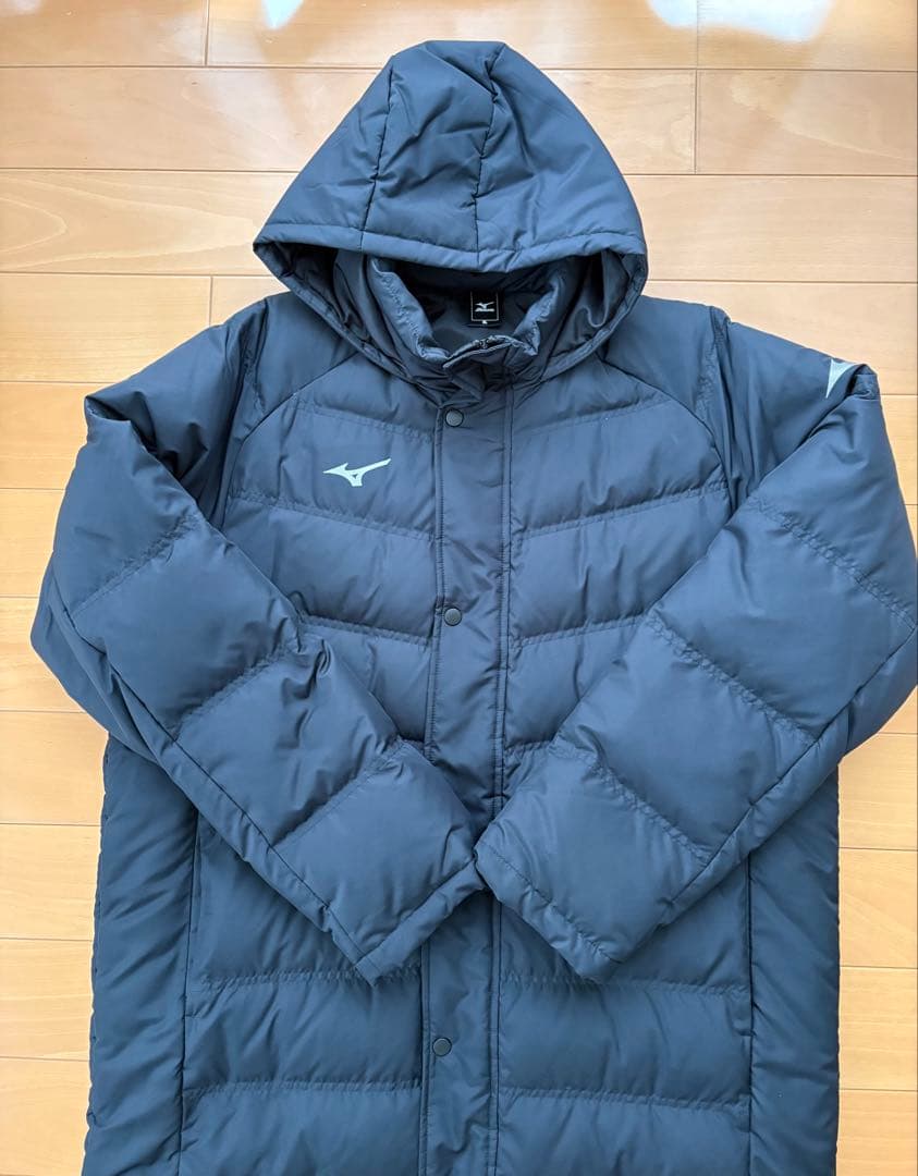 ミズノ ダウンベンチコート ロングコート ネイビー 美品