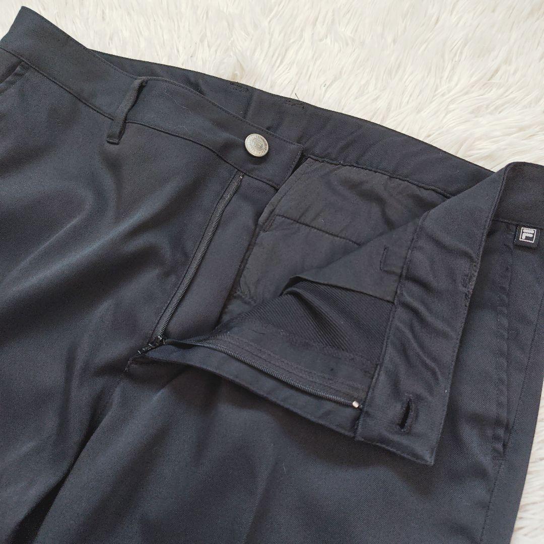 【フィラゴルフ】FILA ロングパンツ バックロゴ ゴルフスラックス 90 黒