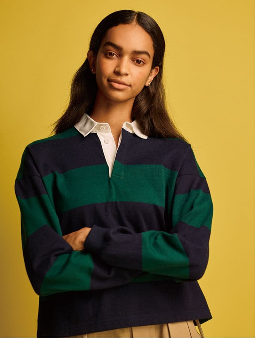 BROOKSBROTHERS　 ラガーシャツ 赤と紺 ストライプ
