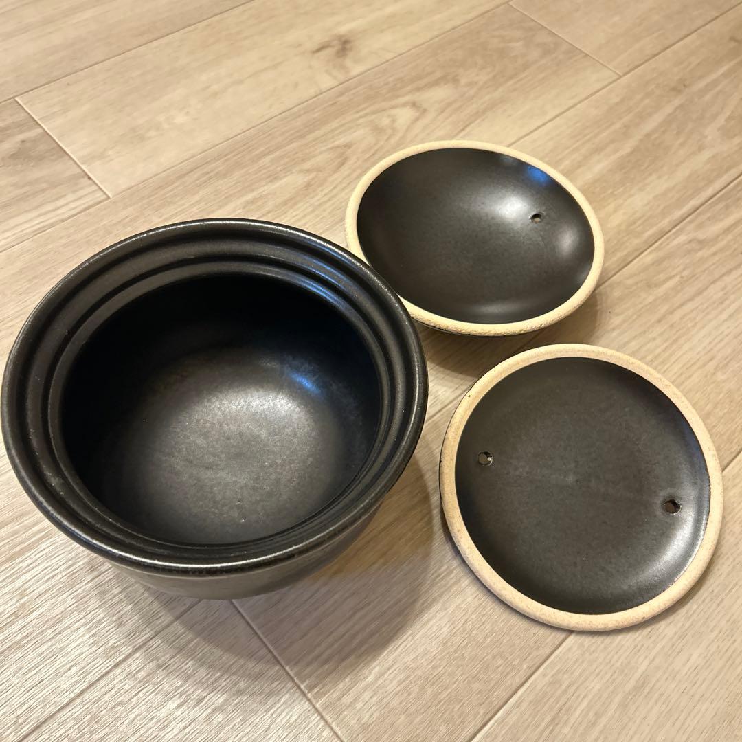 AKOMEYA TOKYO/ 有田焼 黒釉 ごはん土鍋 1.5合
