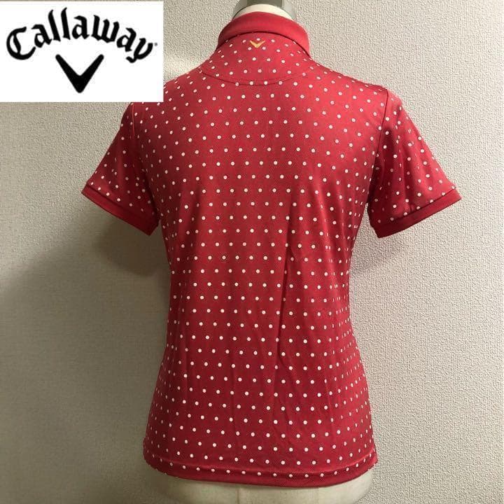 CALLAWAY キャロウェイ 半袖 ポロシャツ レッド系 ドット Lサイズ