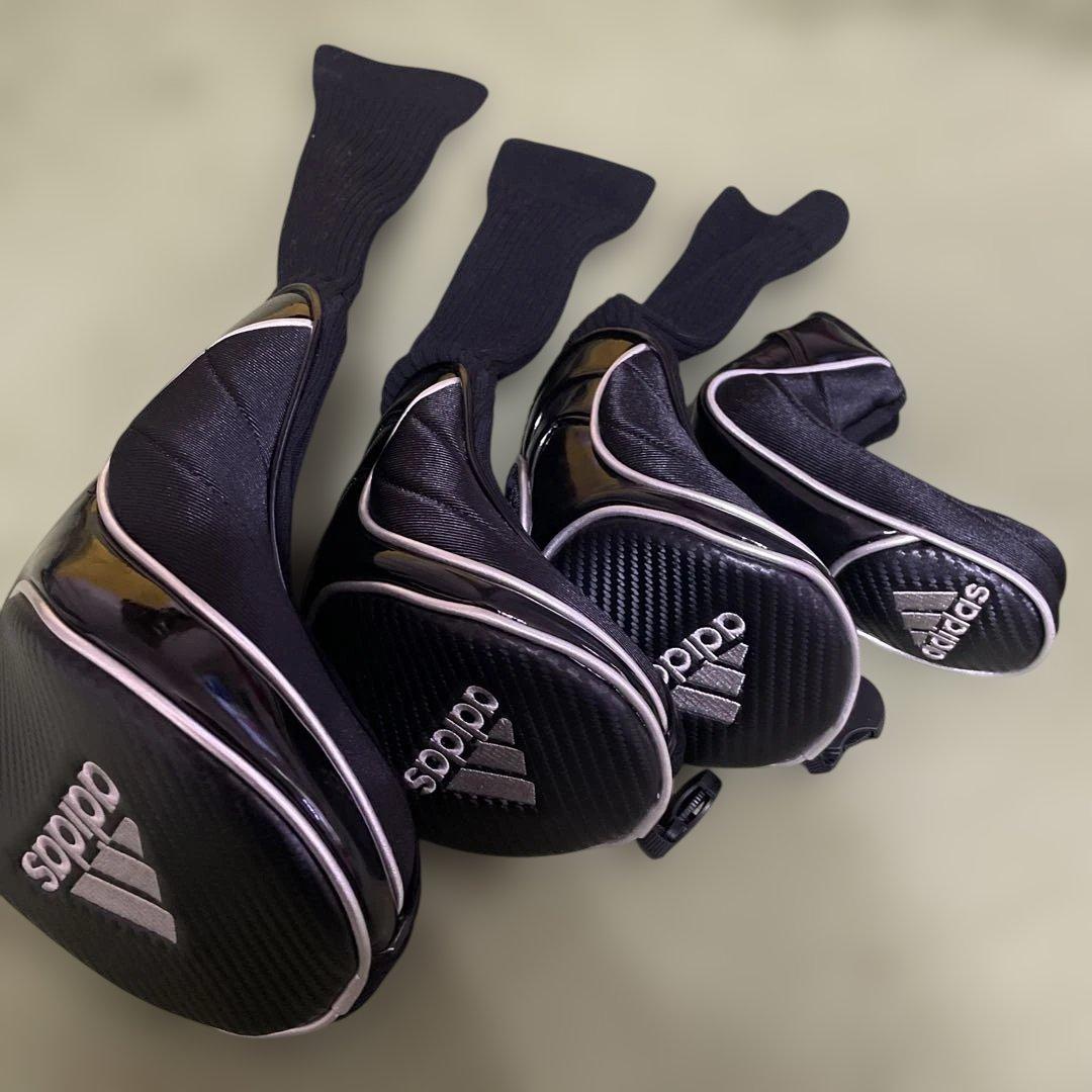 adidas ゴルフクラブヘッドカバー 4個 袋2個 合計6点セット アディダス