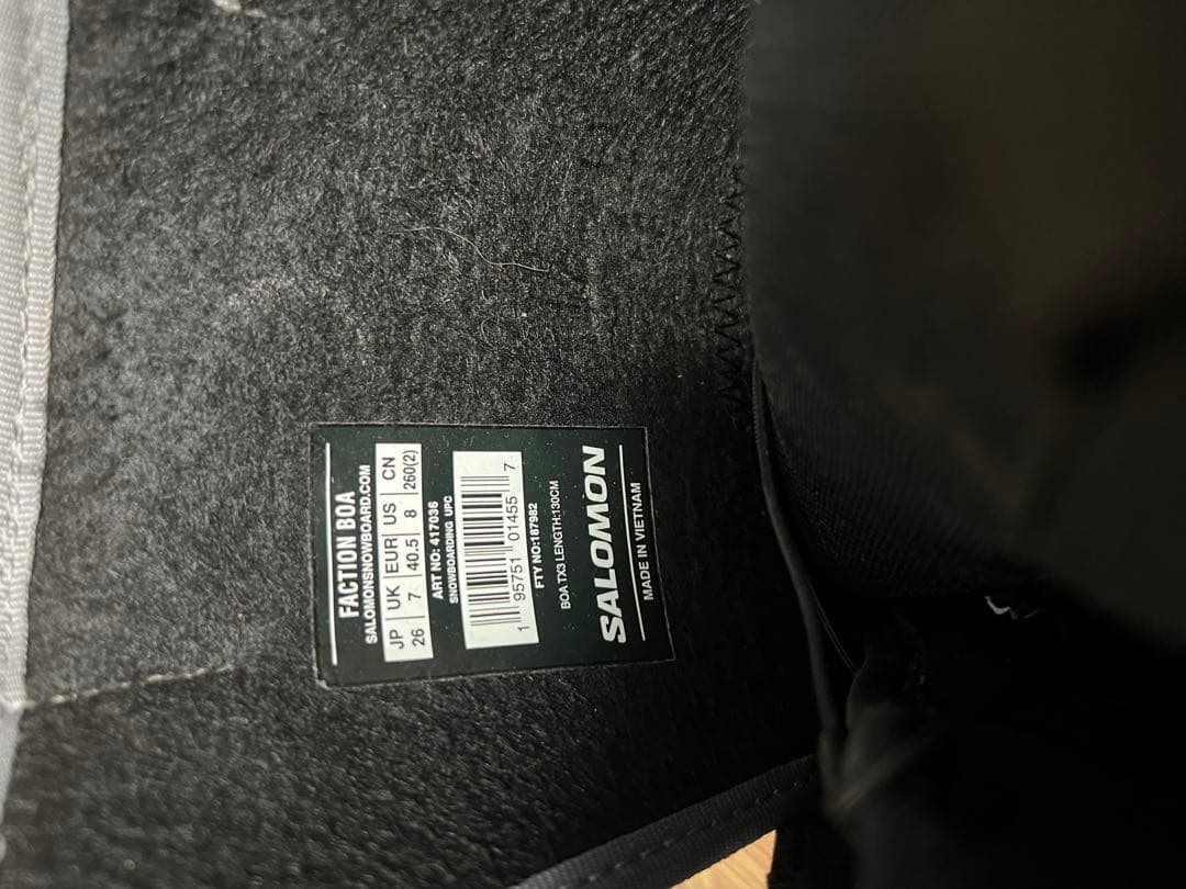 SALOMON FACTION BOA 26cm スノーボード