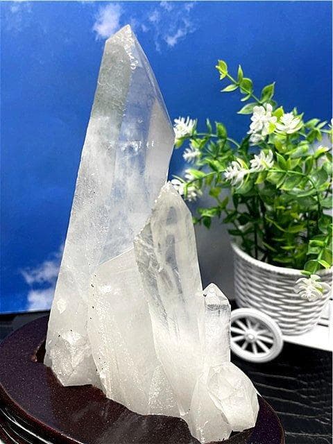 ◆超強天然(藍針入り)水晶クラスターB88B6/199B75D
