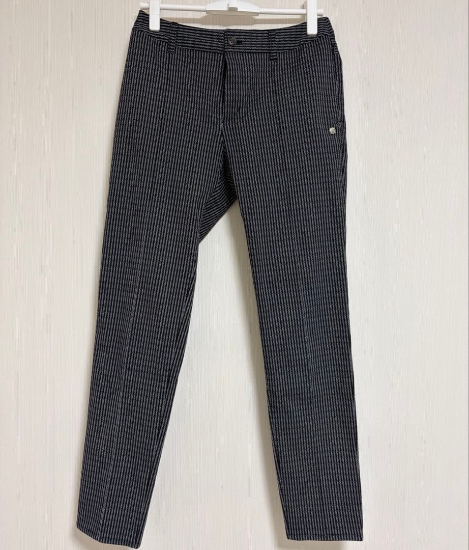 美品　St ANDREWS ストライプウェーブストレッチパンツ　M
