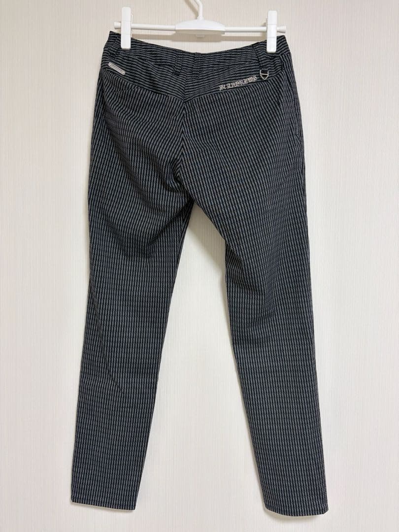 美品　St ANDREWS ストライプウェーブストレッチパンツ　M