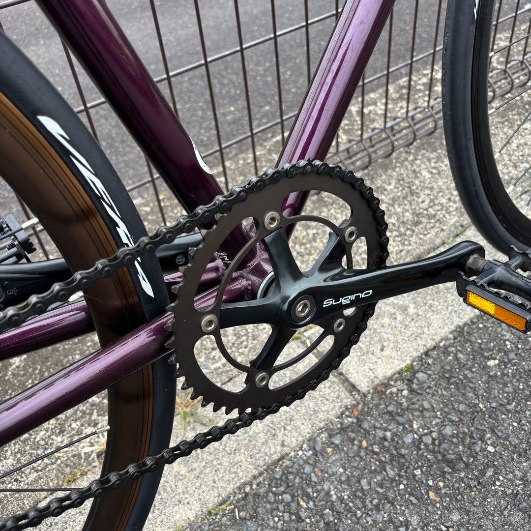 FUJI FEATHER クロモリ ピスト 54 ディープパープル