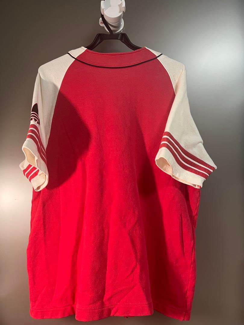 【希少】Lサイズ80s-90s デサント製 adidasベースボールシャツ風