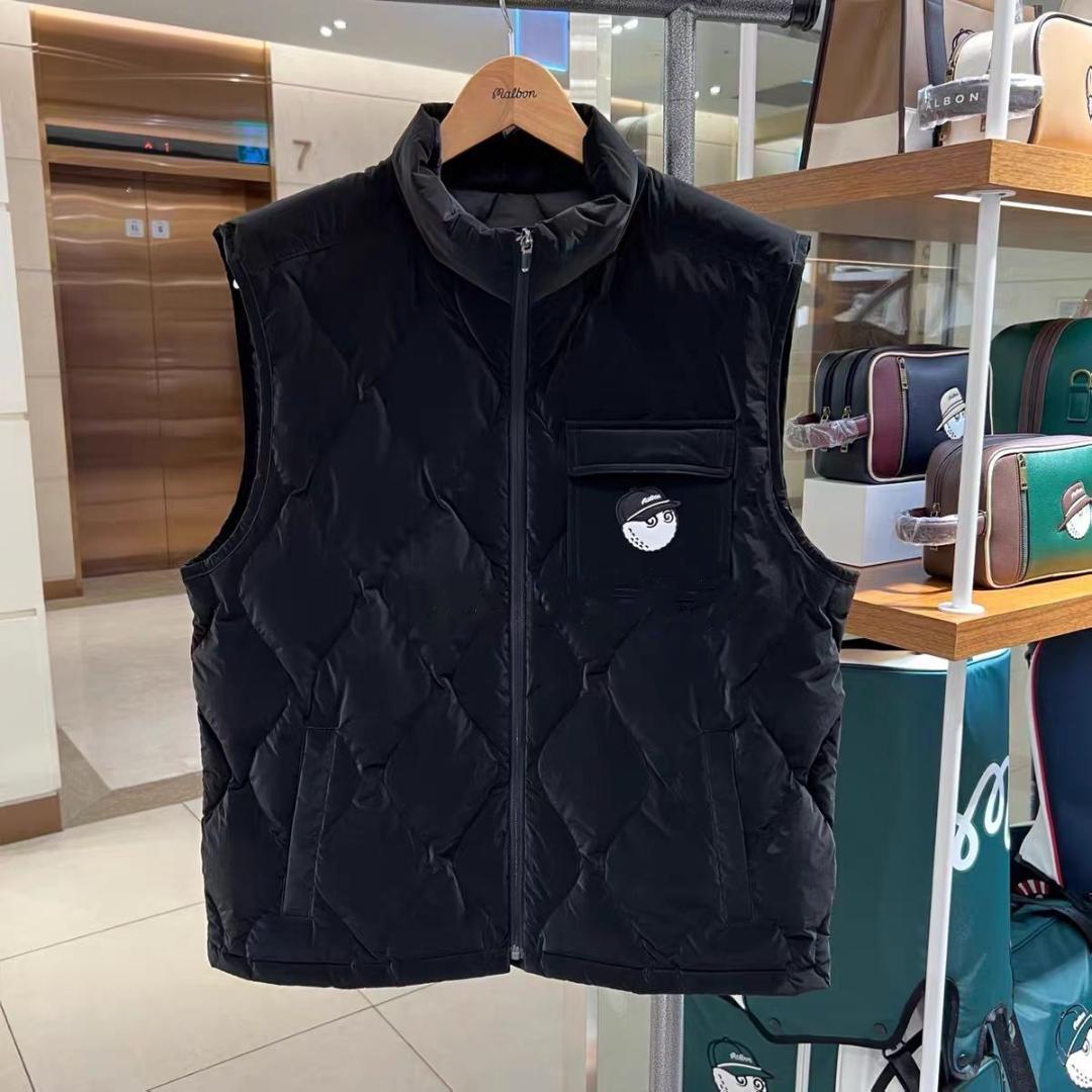 Malbon ゴルフ メンズ立領ベスト25AW 撥水軽量保温ブラック 多サイズ✨