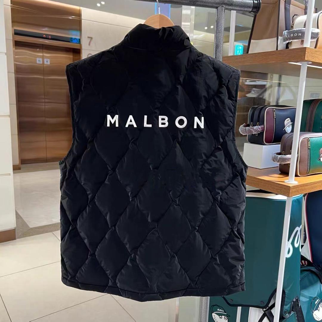 Malbon ゴルフ メンズ立領ベスト25AW 撥水軽量保温ブラック 多サイズ✨