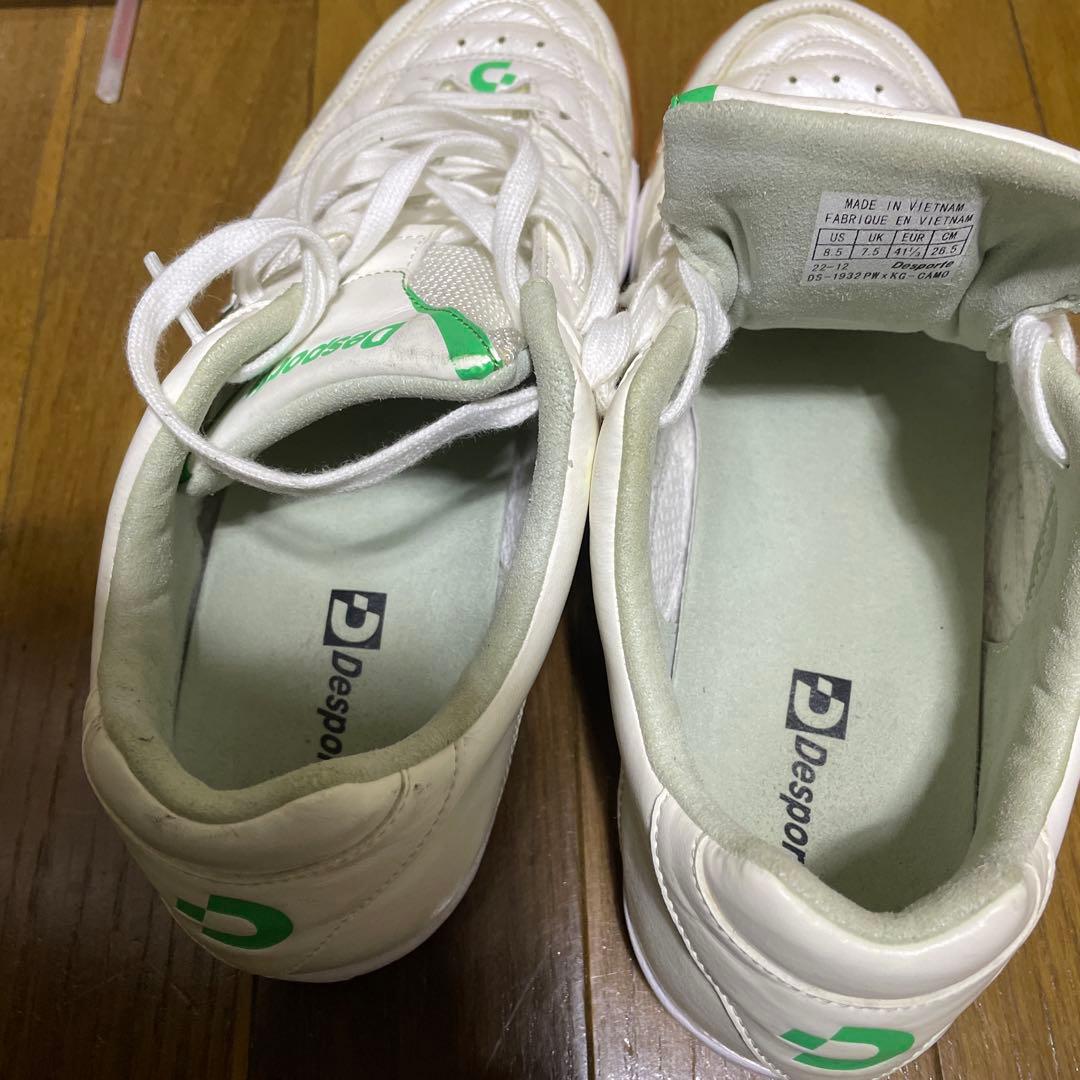超美品　使用1回 Desporte フットサルシューズ ホワイト/グリーン