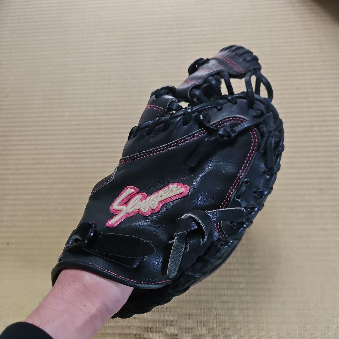 Slugger 少年軟式グローブ 黒 収納袋付き