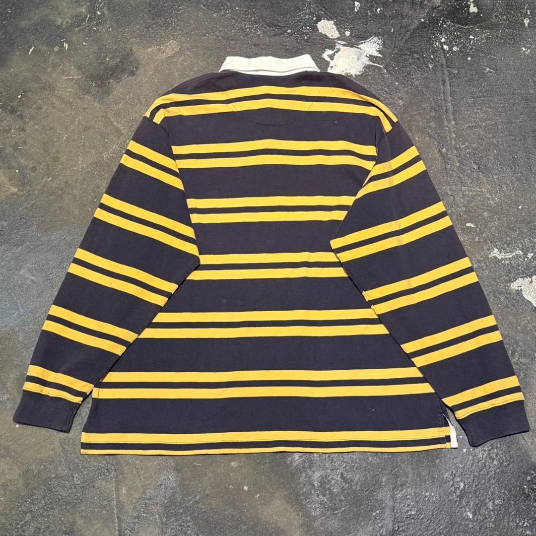 90s Polo by Ralph Lauren ボーダー長袖ラガーシャツ XL