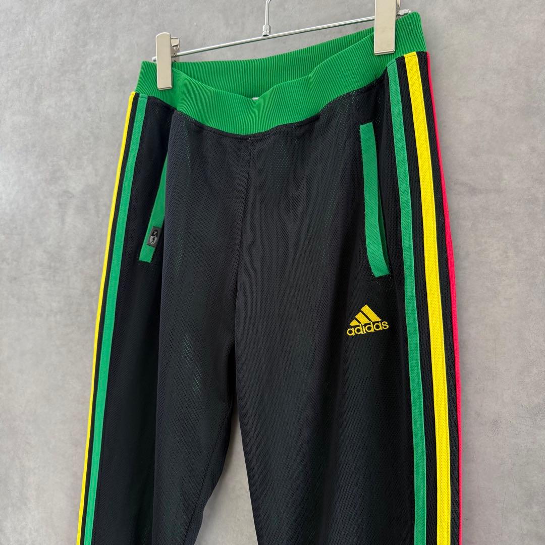 美品 00s old adidas アディダス トラックパンツ ラスタカラー L