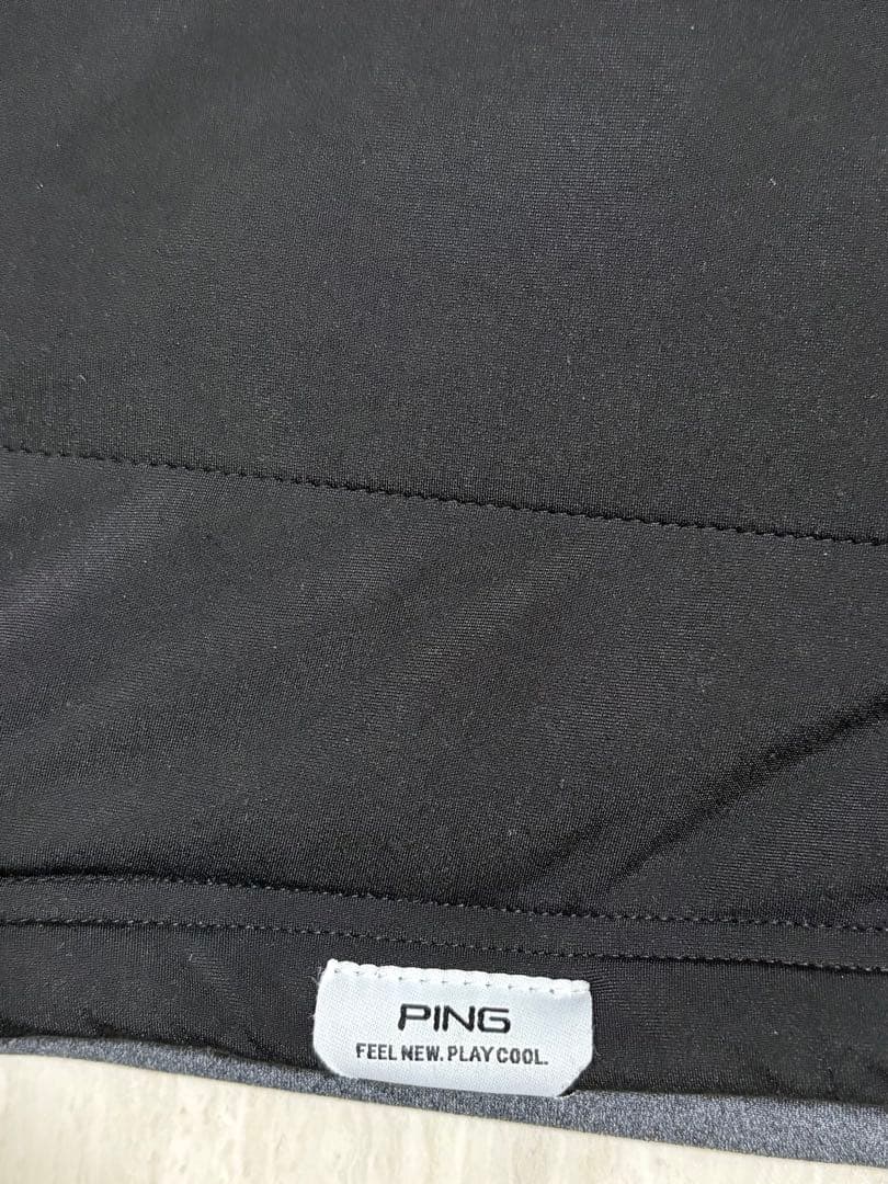 【新品・タグ付き】PING ハーフジップゴルフウェア　ブラック×グレー　Lサイズ