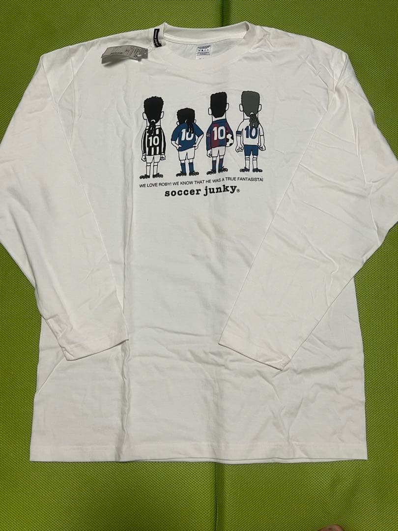 soccer junky XL ホワイト Tシャツ　長袖　バッジョ　baggio