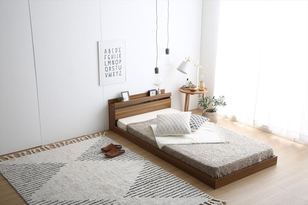 《新品・送料無料》【ダブル】Coroa フロアベッド（マットレス付き）