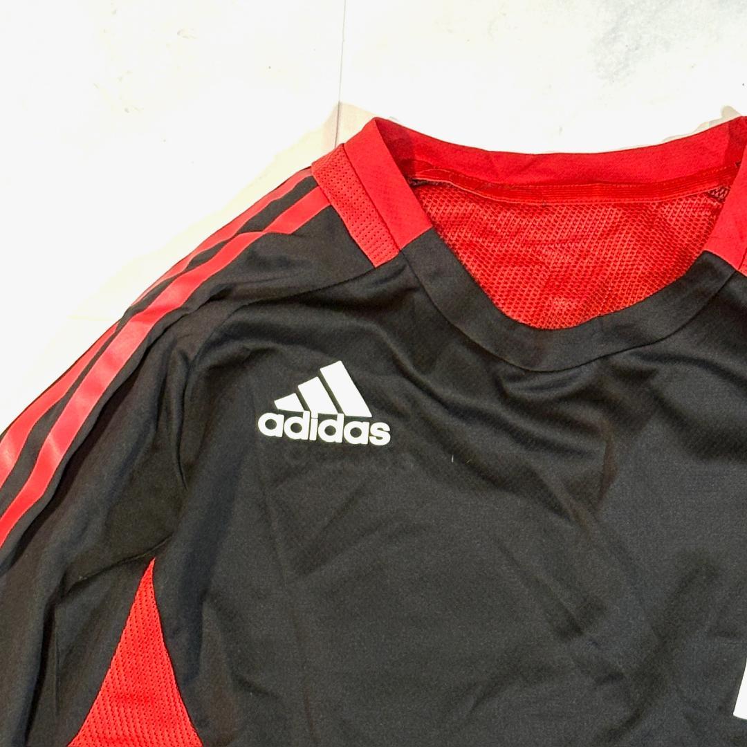 adidas アディダス ACミラン 長袖 ジャージ 黒 赤 スポーツ サッカー