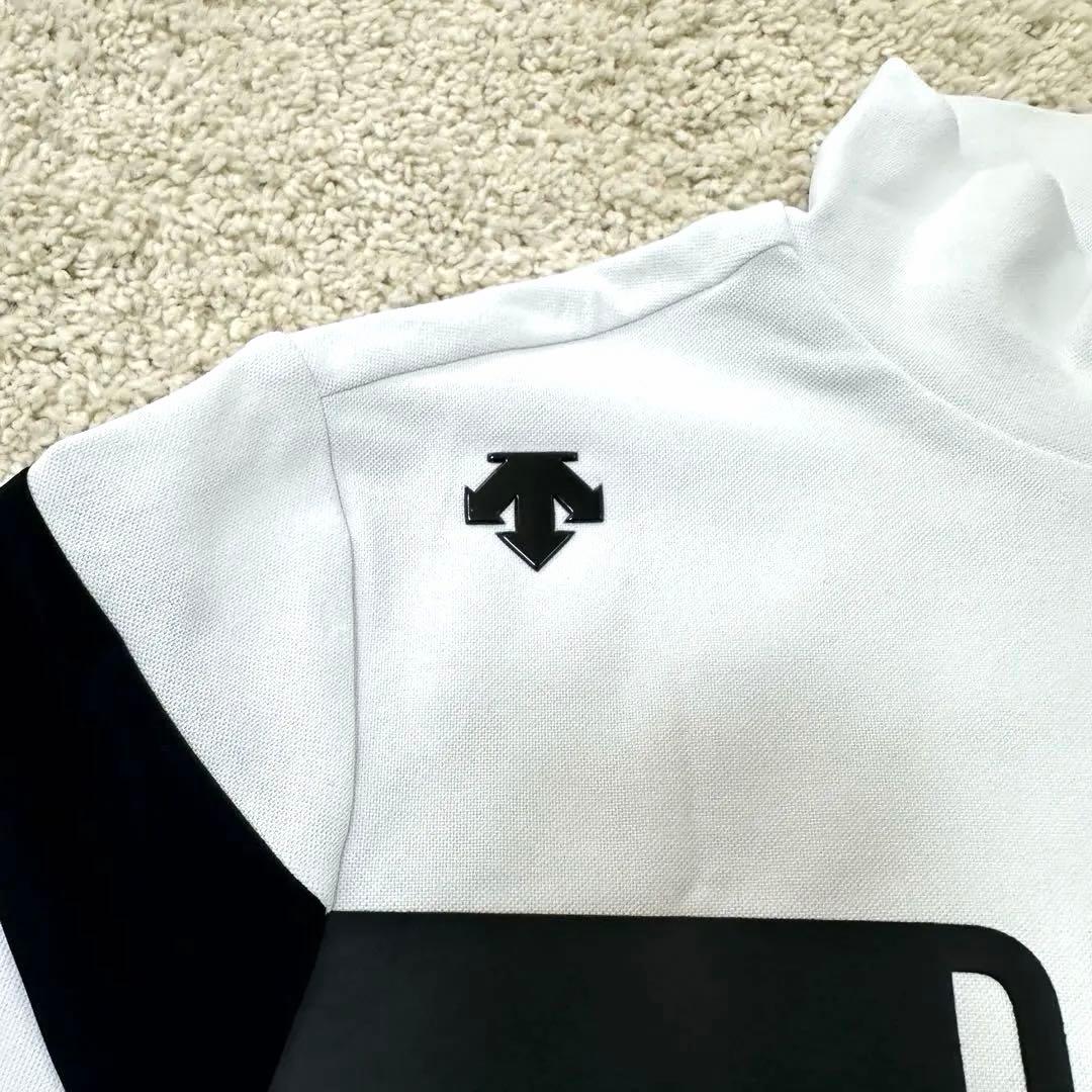【超美品】DESCENTE ゴルフ モックネックシャツ ストレッチ　ホワイトM