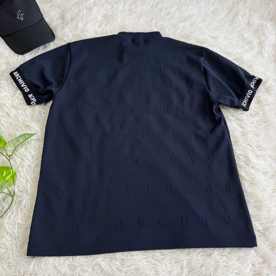 【アルチビオ】極美品 モックネック 総柄 ネイビー 36サイズ レディース