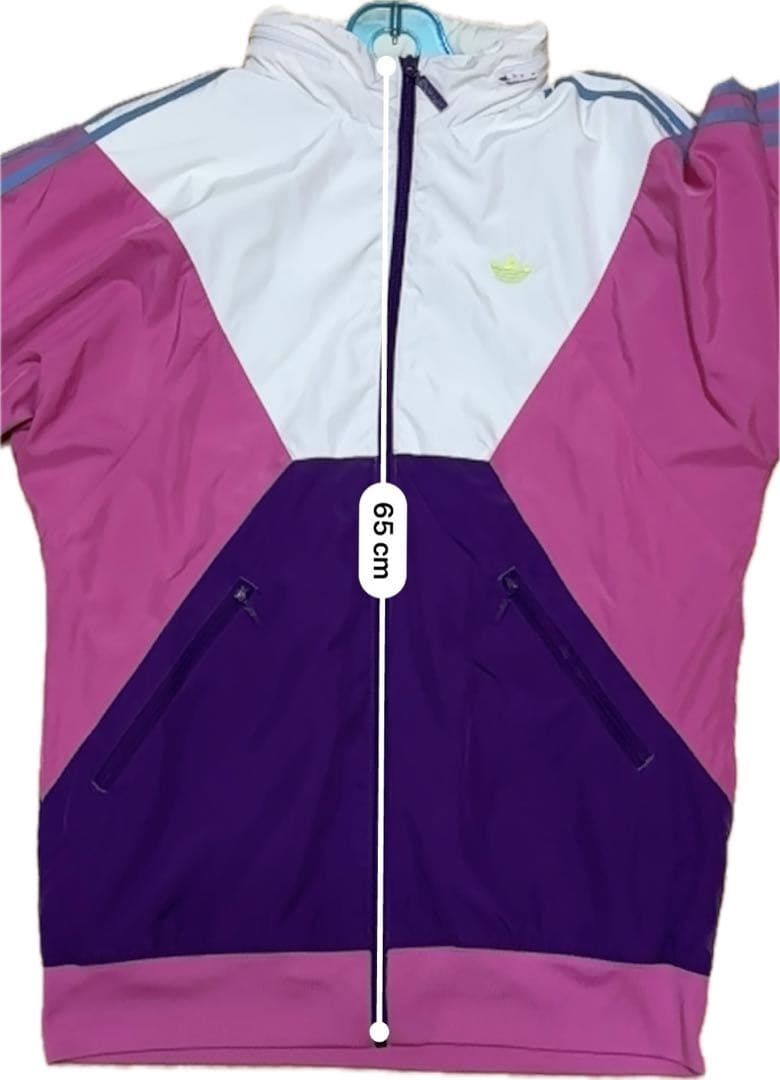 希少　adidas フード付きウィンドブレーカー ピンク/紫
